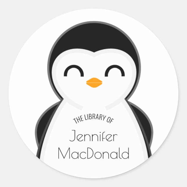 cute penguin BOOKPLATE books for baby (Front)