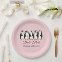 Cute Penguin Bride's Flock Pink Bachelorette