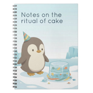 Cute Penguin Cake Dry Humour Custom Notebook