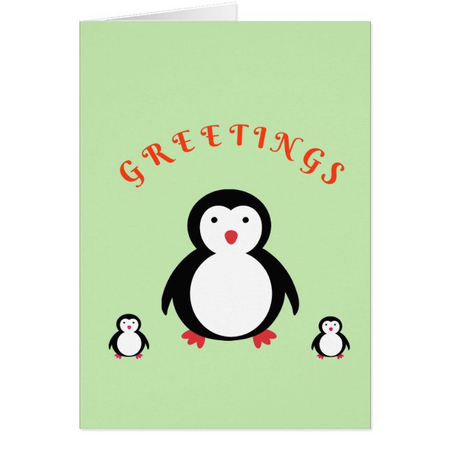 Cute  Penguin Cards (Front)