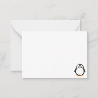 Cute Penguin Cartoon Blank Custom Note Card