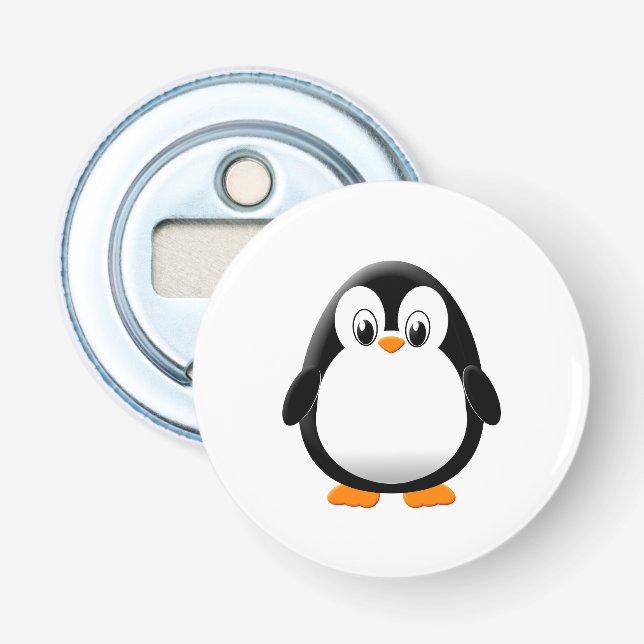 Cute Penguin Cartoon Bottle Opener (Front)