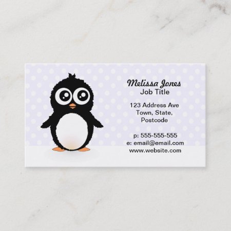 Cute Penguin Cartoon Business Card