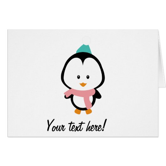 Cute penguin cartoon cards (Front Horizontal)