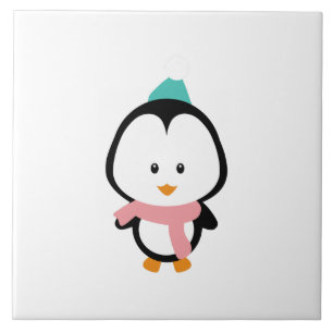 Cute penguin cartoon ceramic tile