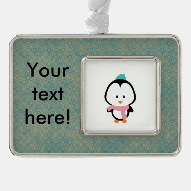 Cute penguin cartoon christmas ornament (Front)