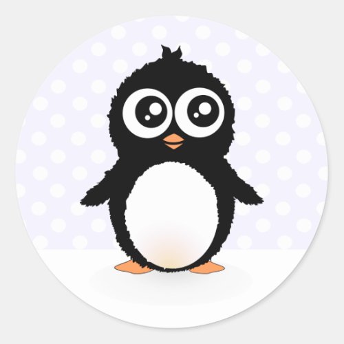 Cute penguin cartoon classic round sticker