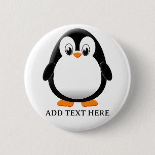 Cute Penguin Cartoon Custom Button