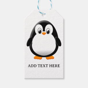 Cute Penguin Cartoon Custom Gift Tags