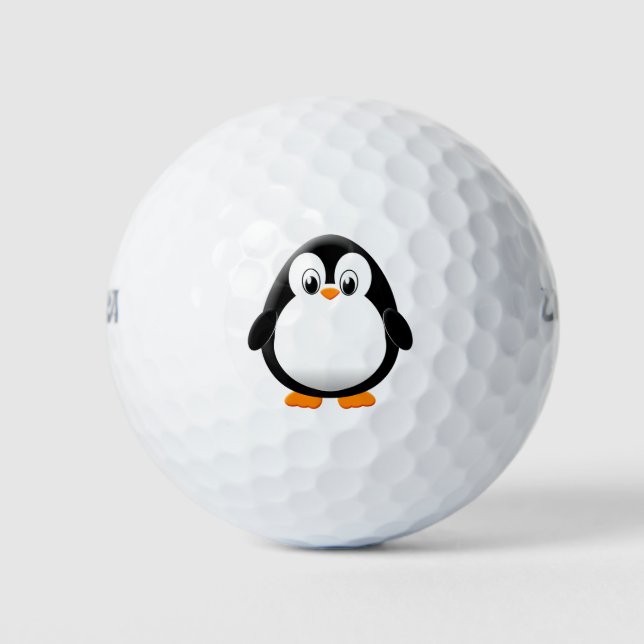 Cute Penguin Cartoon Golf Balls (Front)