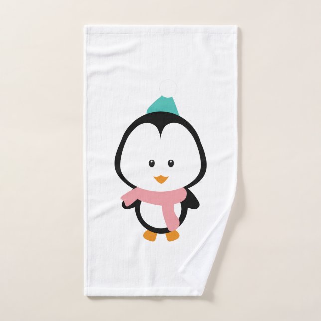 Cute penguin cartoon hand towel  (Hand Towel)