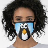 Cute Penguin Cartoon Illustrated Blue Face Mask (Worn Her)