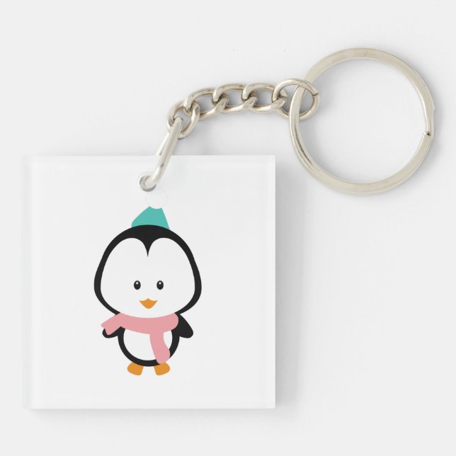 Cute penguin cartoon keychain (Back)