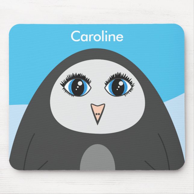 Cute Penguin Cartoon Kids Mouse Pad (Front)