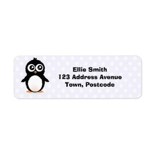 Cute penguin cartoon label