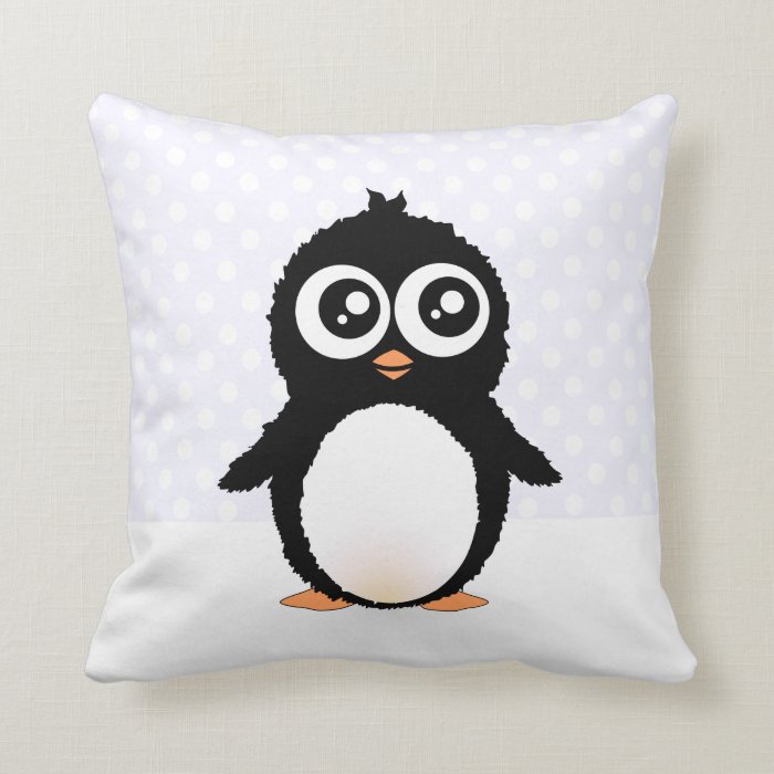 Cute penguin cartoon pillow