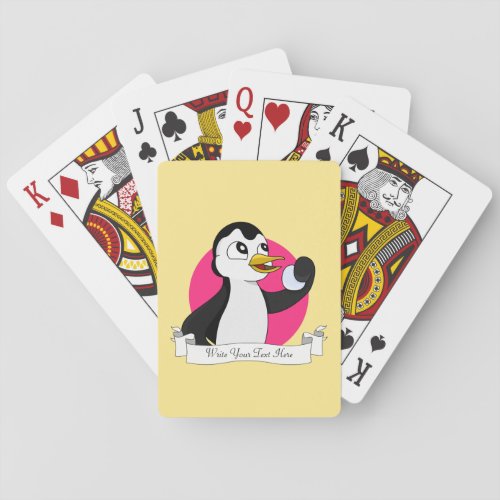 Cute penguin cartoon poker cards