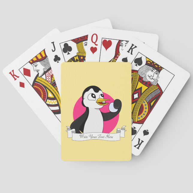 Cute penguin cartoon poker cards (Back)