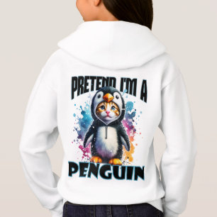 Cute Penguin Cat Design for Playful Creations Hoodie