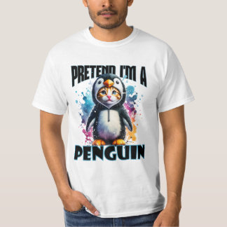 Cute Penguin Cat Design for Playful Creations T-Shirt
