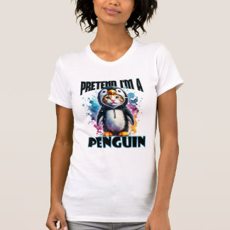 Cute Penguin Cat Design for Playful Creations T-Shirt