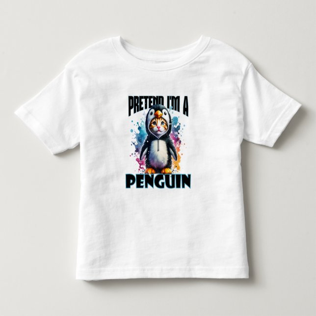 Cute Penguin Cat Design for Playful Creations Toddler T-shirt (Front)