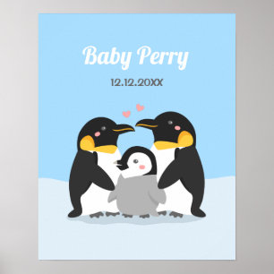 Cute Penguin Chick and Family Wall Decor