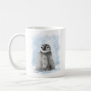 Cute Penguin Chick in the Snow Cartoon Coffee Mug