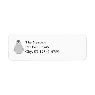 Cute Penguin Chick Label