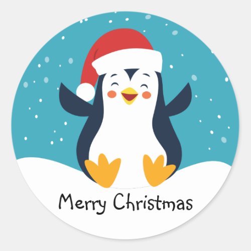 Cute Penguin Christmas Envelope Seals