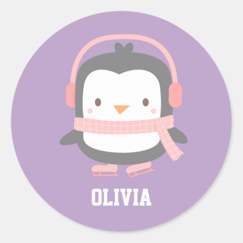 Cute Penguin Christmas Fillers for Girls Classic Round Sticker