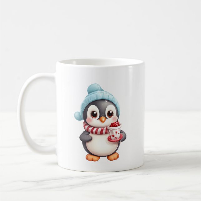 ☕ Cute Penguin Christmas Mug – Holiday Coffee  (Left)