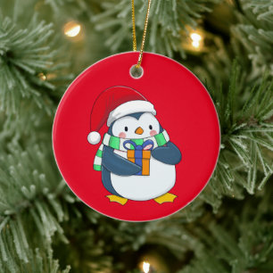 Cute Penguin Christmas Ornament – Ceramic Holiday