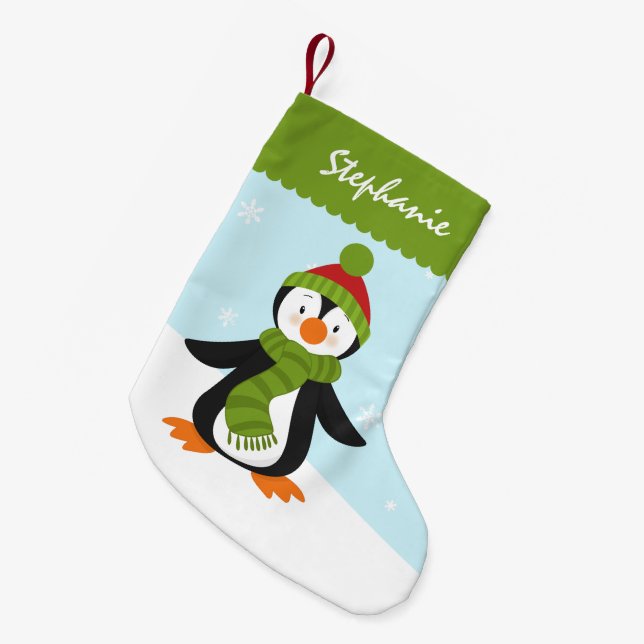 Cute Penguin Christmas Stocking (Front (Hanging))