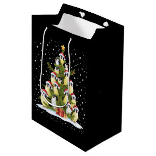 Cute Penguin Christmas Tree Funny Holiday Medium Gift Bag