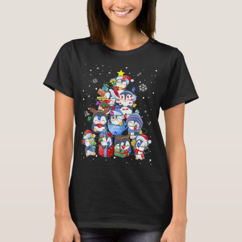 Cute Penguin Christmas Tree Gift Decor Xmas Tree T_Shirt