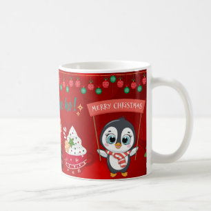 cute Penguin Christmas with Candy Canes Gifts Coffee Mug