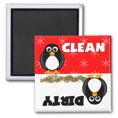 Cute Penguin Clean  Dirty Dishwasher Magnet