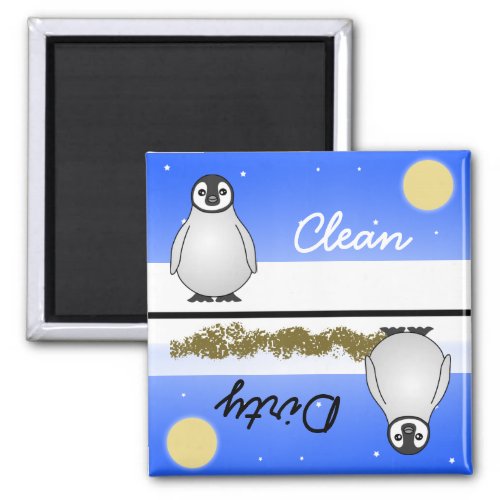 Cute Penguin Clean  Dirty Dishwasher Magnet