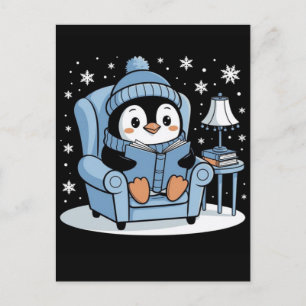 Cute Penguin Coffee Lover Emotional Cartoon Design Holiday Postcard