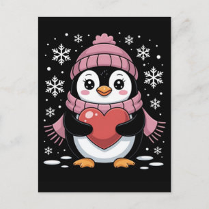 Cute Penguin Coffee Lover Emotional Cartoon Design Holiday Postcard