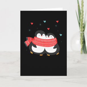 Cute Penguin Couple Christmas Winter Love Card