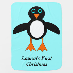 Cute Penguin Custom Baby Blanket