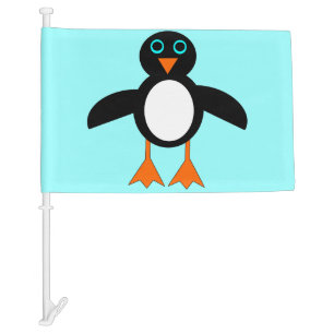 Cute Penguin Custom Car Flag