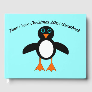 Cute Penguin Custom Guestbook