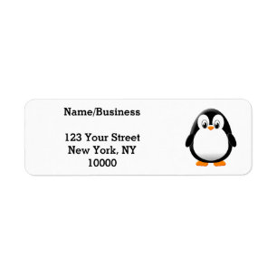 Cute Penguin Custom Label