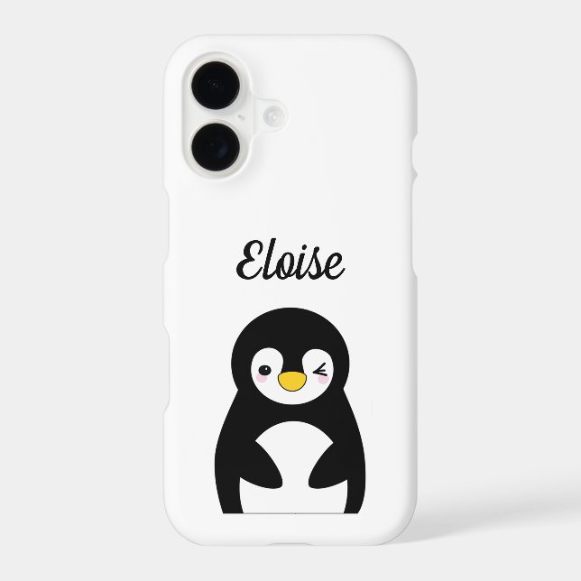 Cute penguin custom name  iphone case (Back)