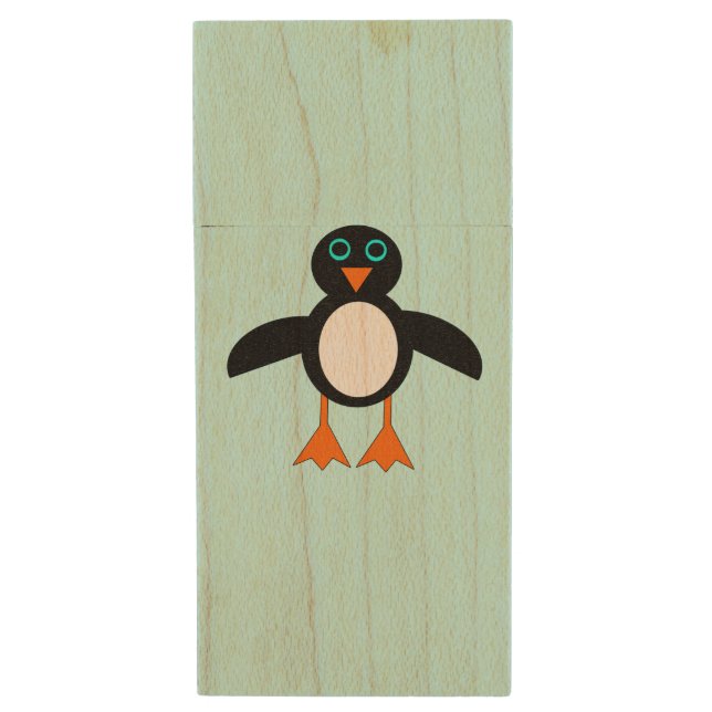 Cute Penguin Custom USB Flash Drive (Front Vertical)