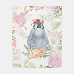 Cute Penguin Daughter Birthday Gift, Love Penguin Fleece Blanket