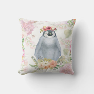 Cute Penguin Daughter Birthday Gift, Love Penguin Throw Pillow